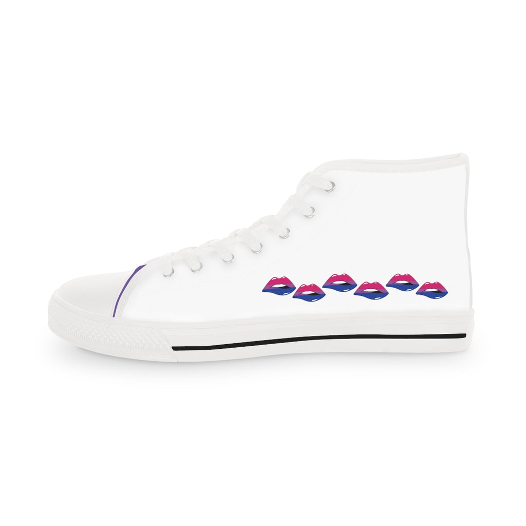 Bisexual Flag Kisses LGBTQ High Top Sneakers Unisex Size Printify