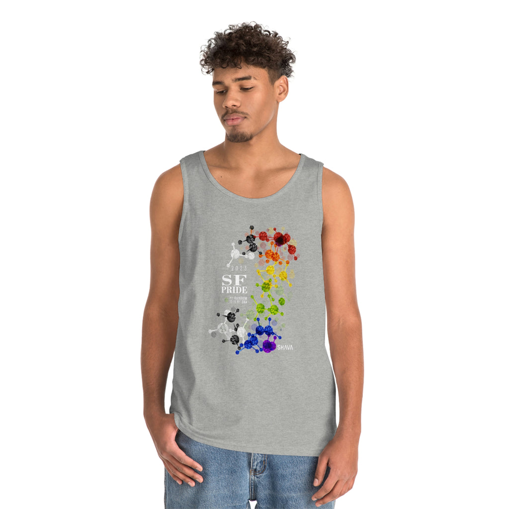 Straight Ally Flag San Francisco Pride Heavy Cotton Tank Top Unisex Size - My Rainbow Is In My DNA Printify