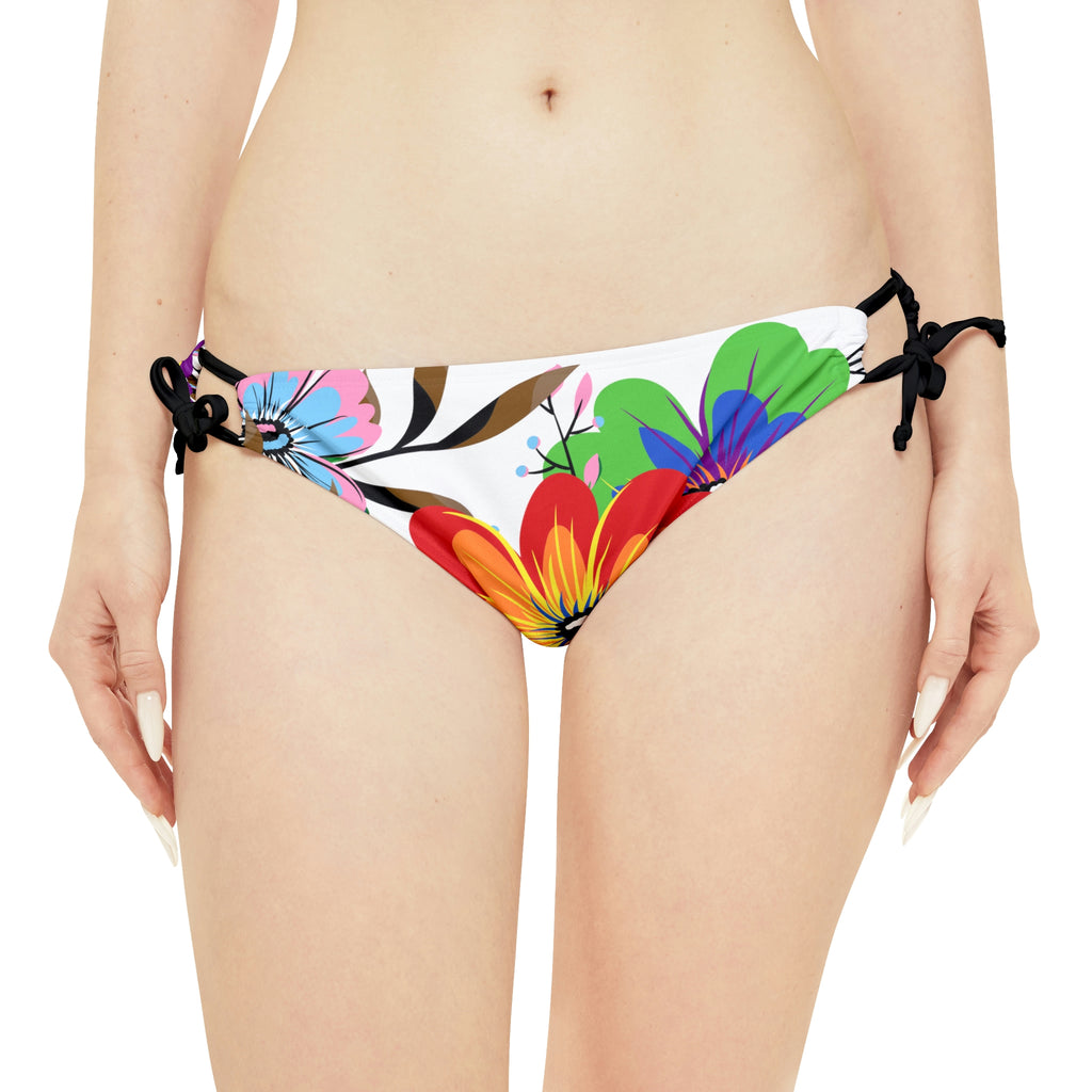 Progress Pride Flag Loop Tie Side Bikini Bottom Printify