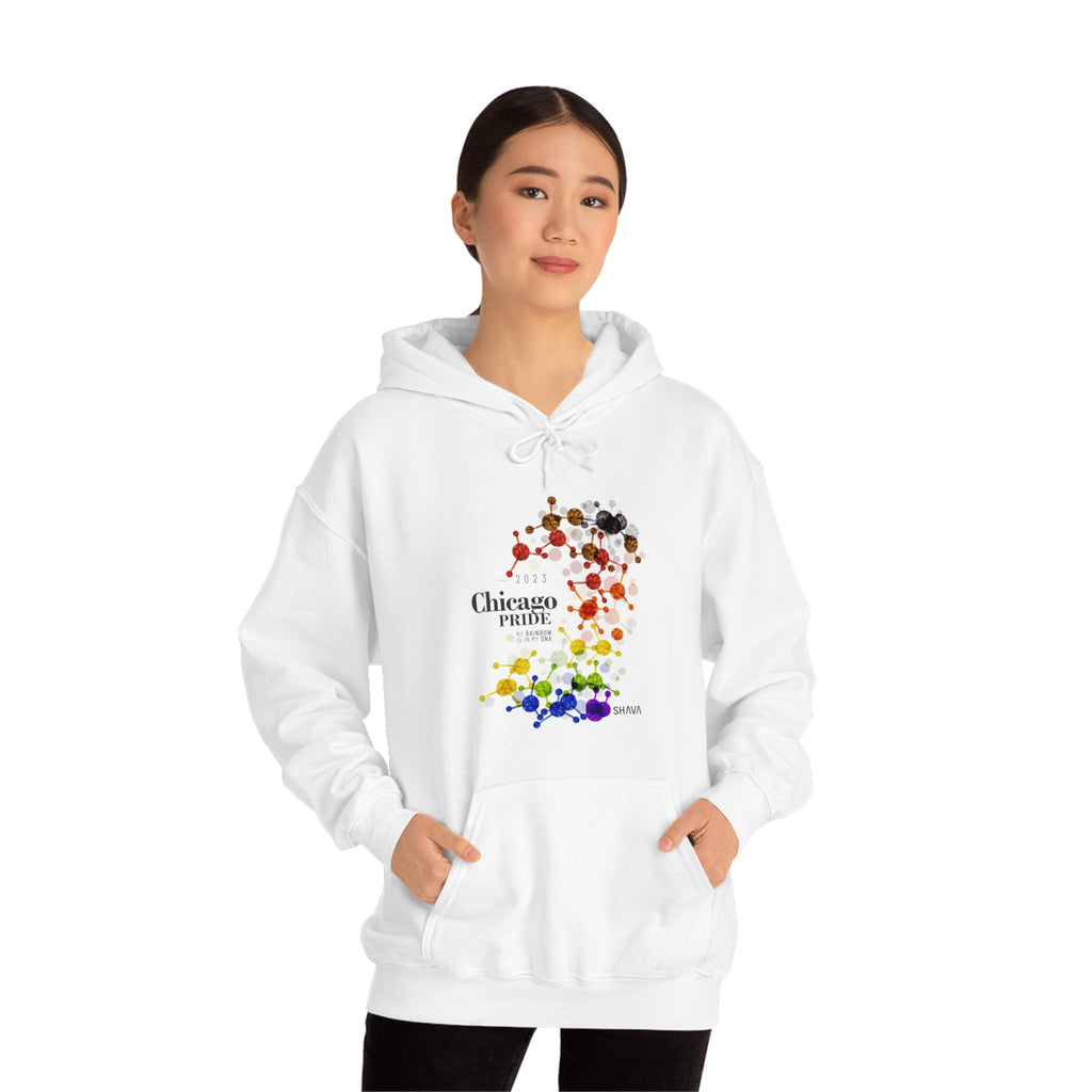 SHAVA CO Philadelphia Flag 2023 Pride, Chicago Unisex Heavy Blend™ Hooded Sweatshirt - My Rainbow Is In My DNA SHAVA CO