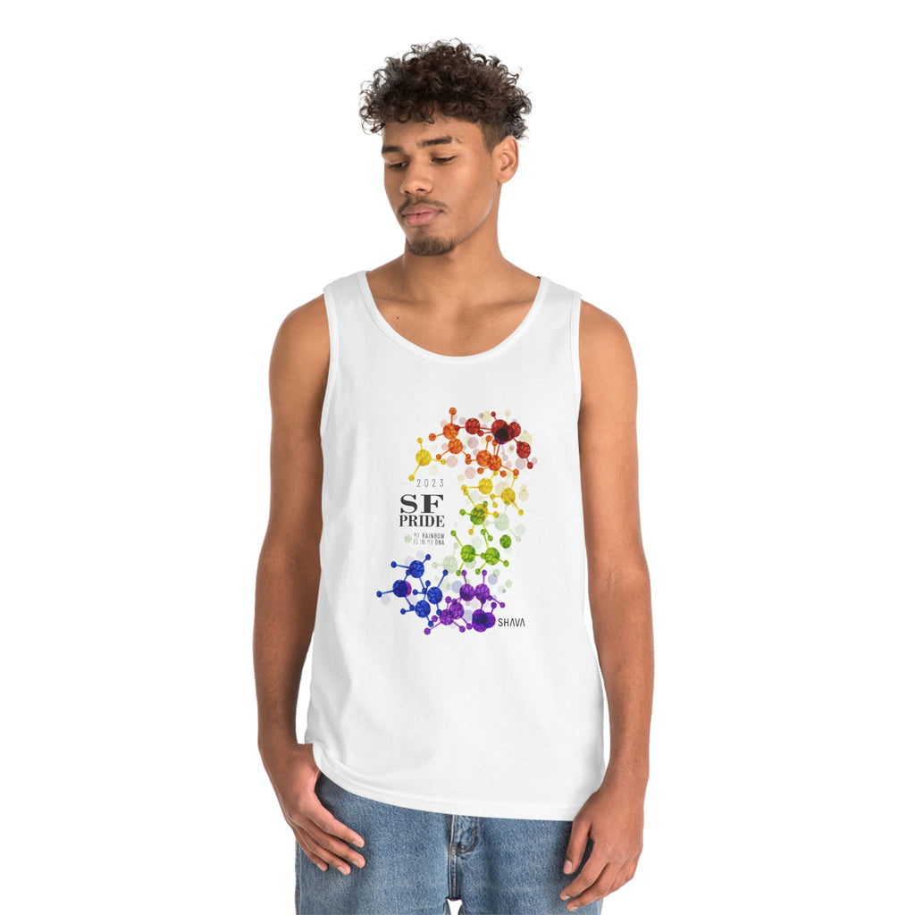 Lgbtq Flag San Francisco Pride Heavy Cotton Tank Top Unisex Size - My Rainbow Is In My DNA Printify