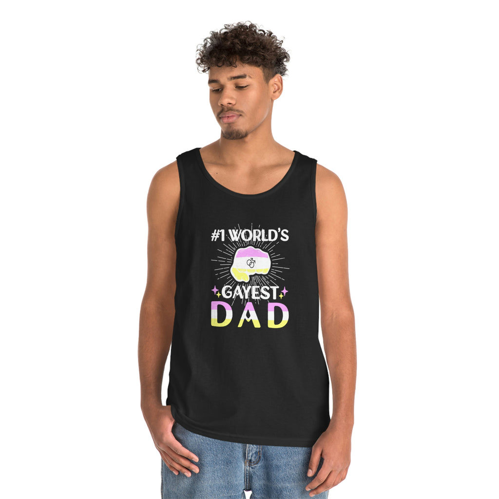 Twink Pride Flag Heavy Cotton Tank Top Unisex Size - #1 World's Gayest Dad Printify