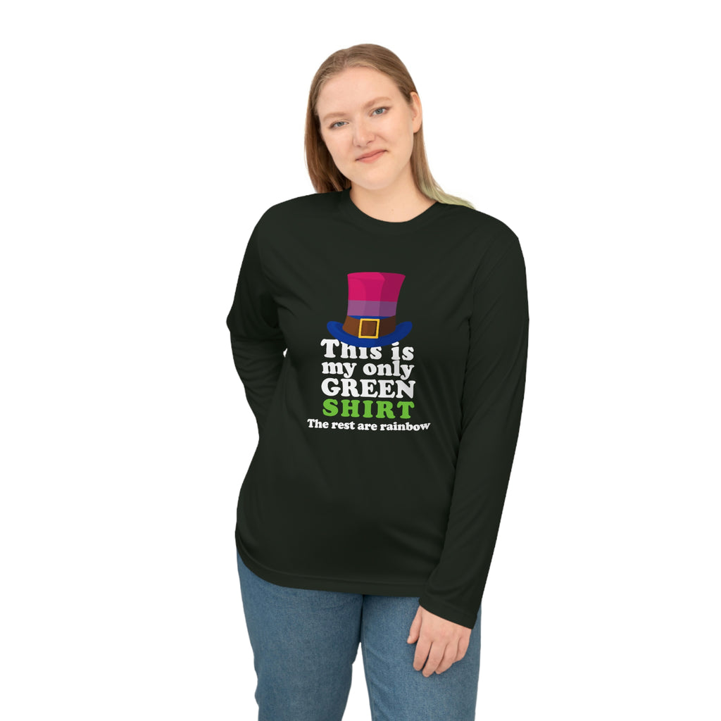 Bisexual Flag Unisex Performance Long Sleeve Shirt - My Only Green Shirt Printify
