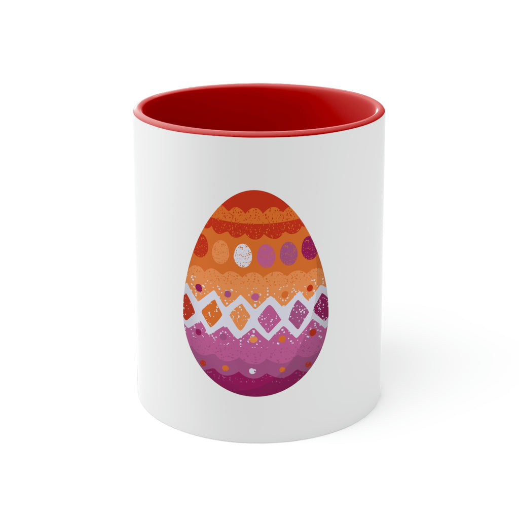 Lesbian Flag Accent Coffee Mug Easter Festival - Easter Egg SHAVA
