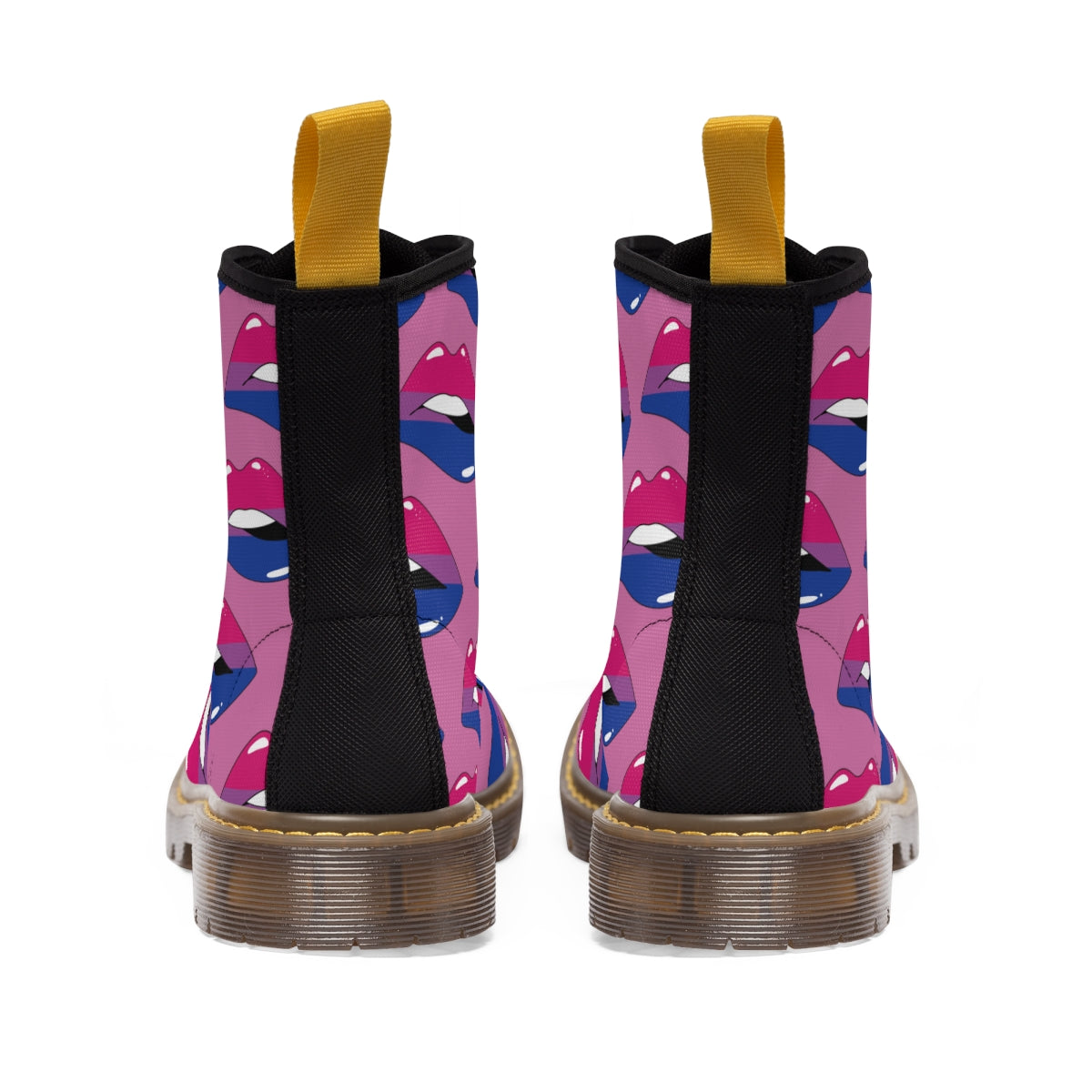 Bisexual Flag Kisses LGBTQ Pink Canvas Boots Unisex Size Printify