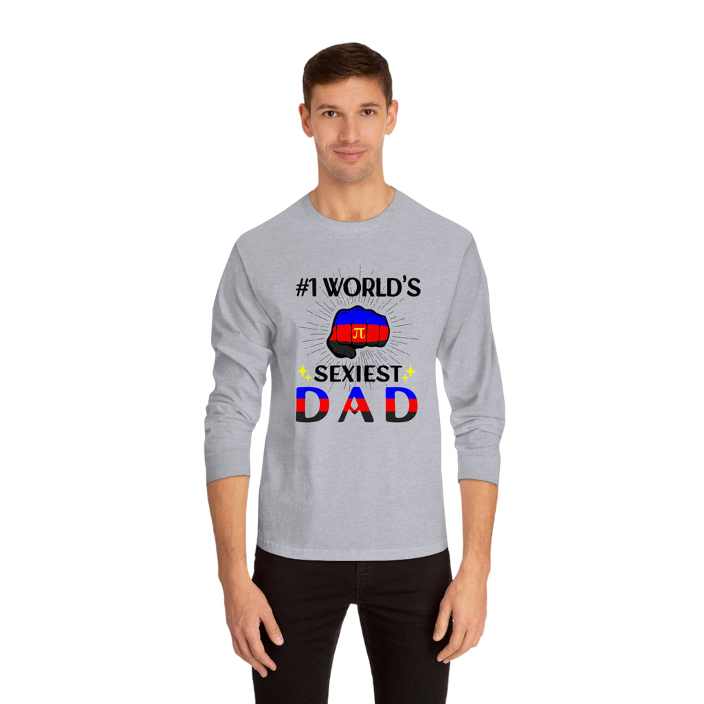 Polyamory Pride Flag Unisex Classic Long Sleeve Shirt - #1 World's Sexiest Dad Printify