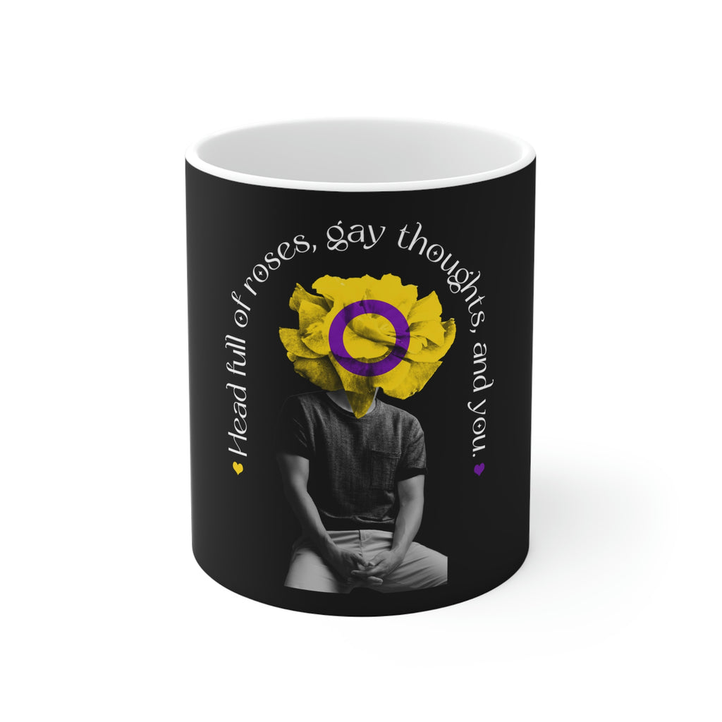 11oz Black Mug - Head Full Of Roses Printify