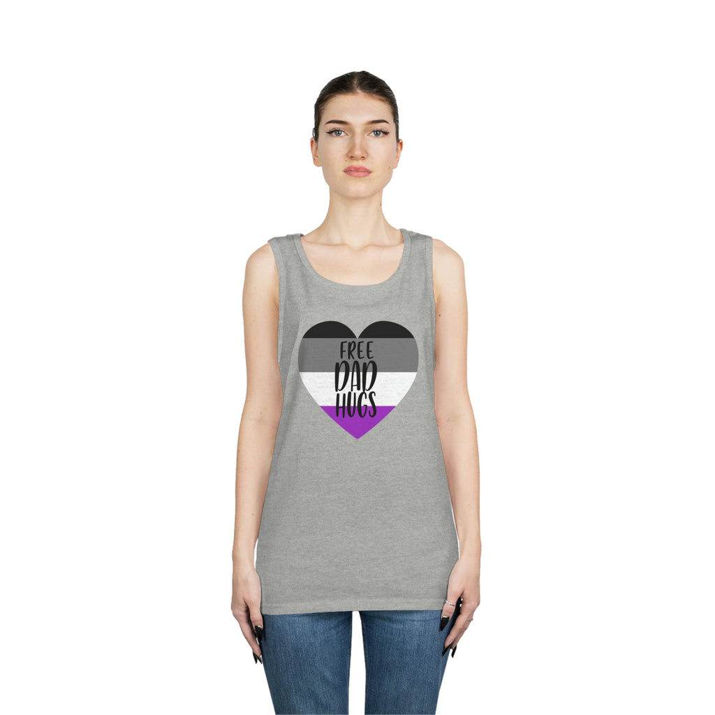 Asexual Pride Flag Heavy Cotton Tank Top Unisex Size - Free Dad Hugs Printify