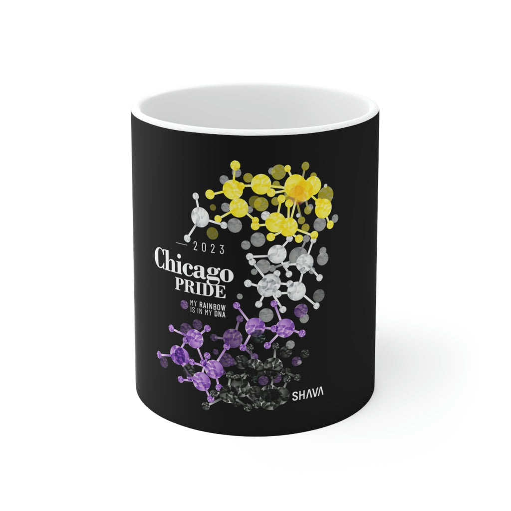 Non Binary Flag Ceramic Mug Chicago Pride - Rainbow Is In My DNA SHAVA CO