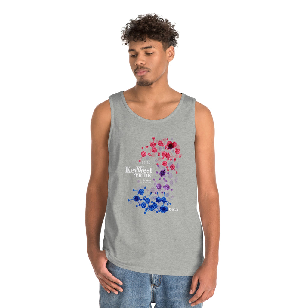 Bisexual Flag Key West Pride Heavy Cotton Tank Top Unisex Size - My Rainbow Is In My DNA SHAVA