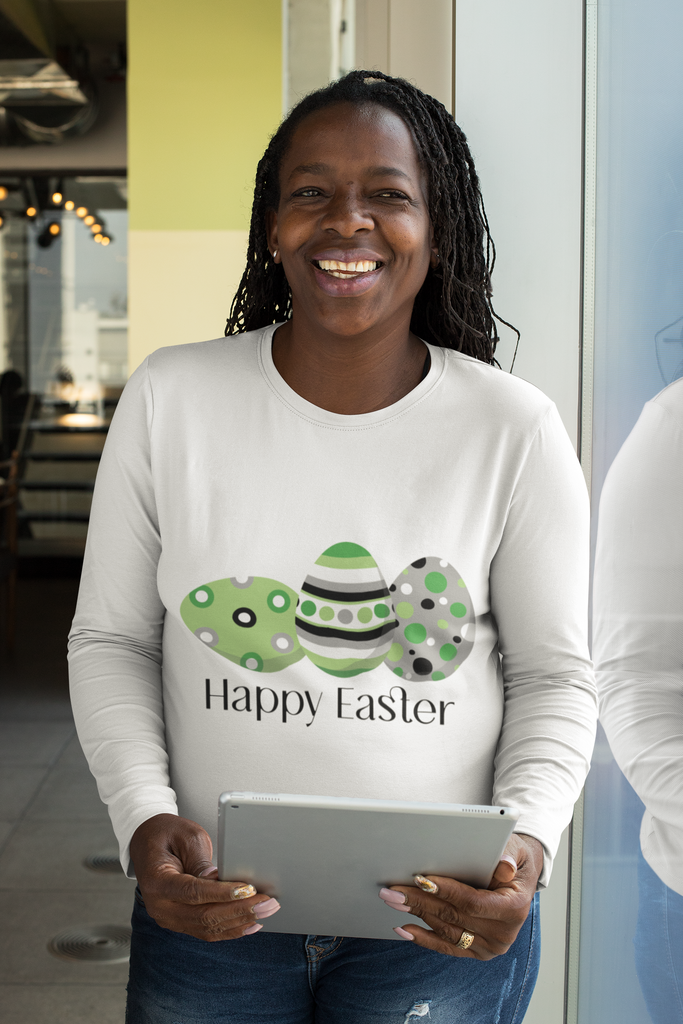 Aromantic Flag Long Sleeves Easter Festival Unisex Size - Happy Easter SHAVA