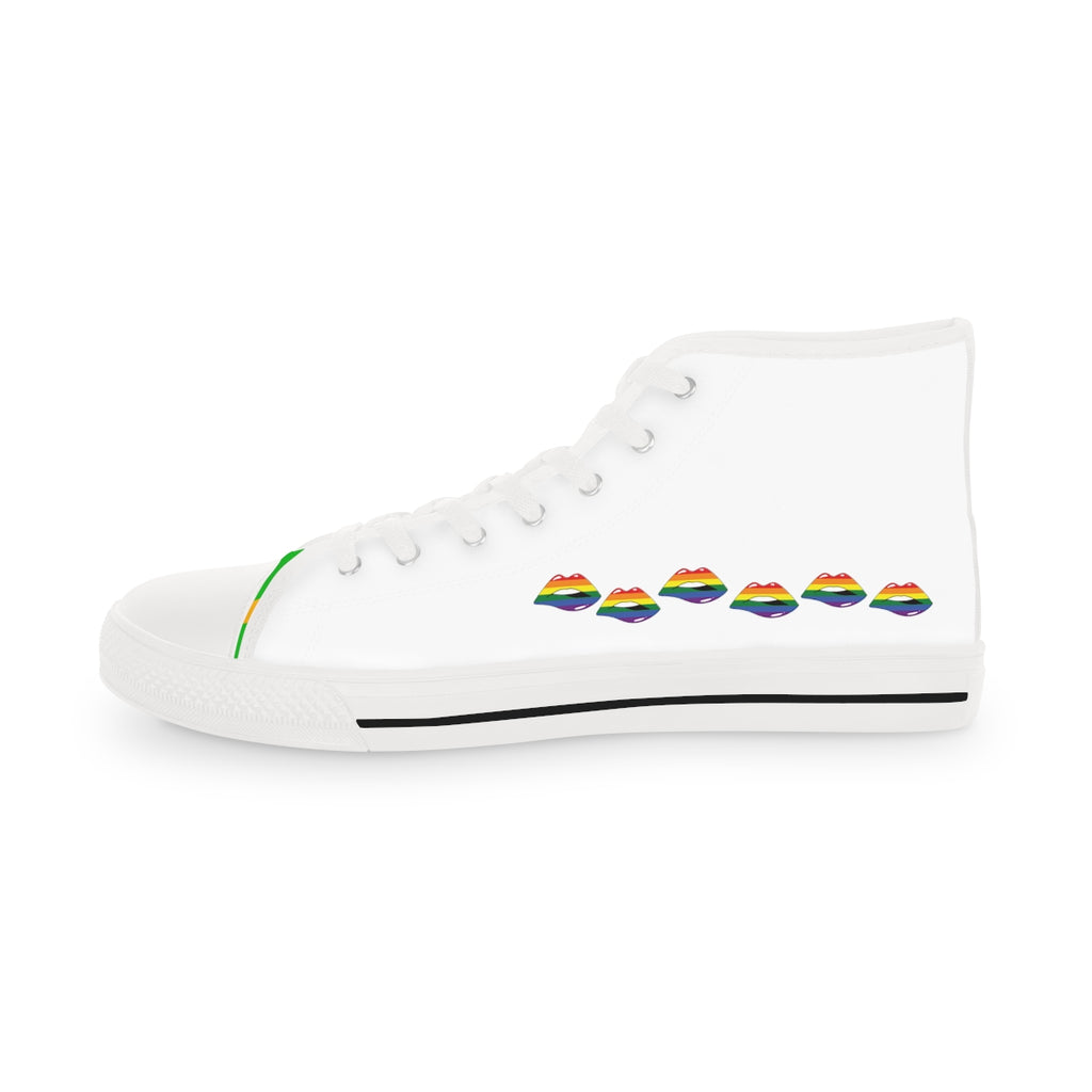 Pride Flag Kisses LGBTQ High Top Sneakers Unisex Size Printify