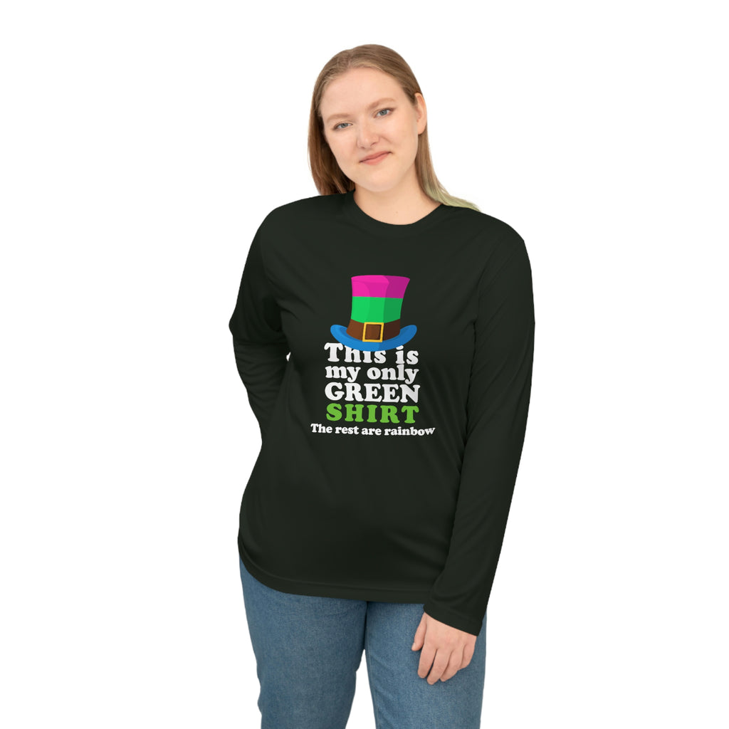 Polysexual Flag Unisex Performance Long Sleeve Shirt - My Only Green Shirt Printify