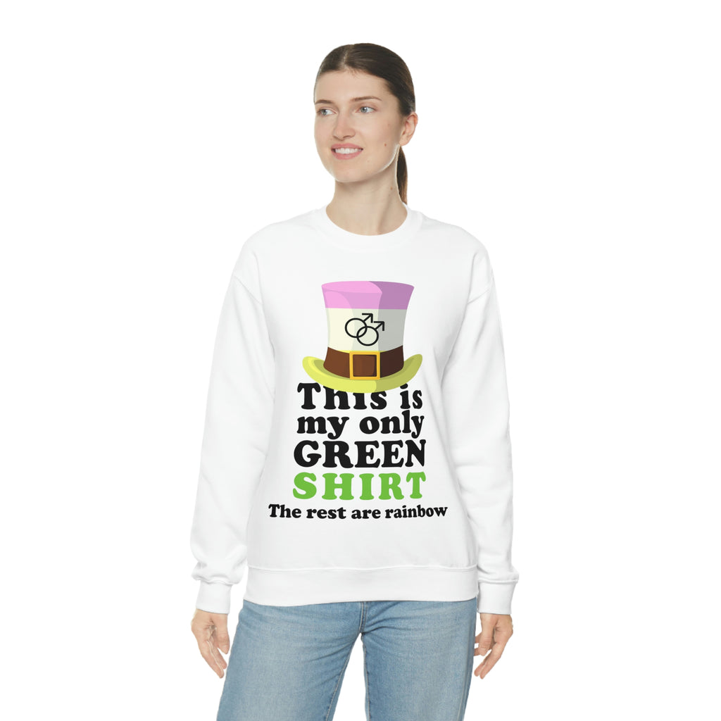 Twink Flag Heavy Blend Crewneck Sweatshirt St. Patricks Day Unisex Size - This Is My Only Green Shirt Printify