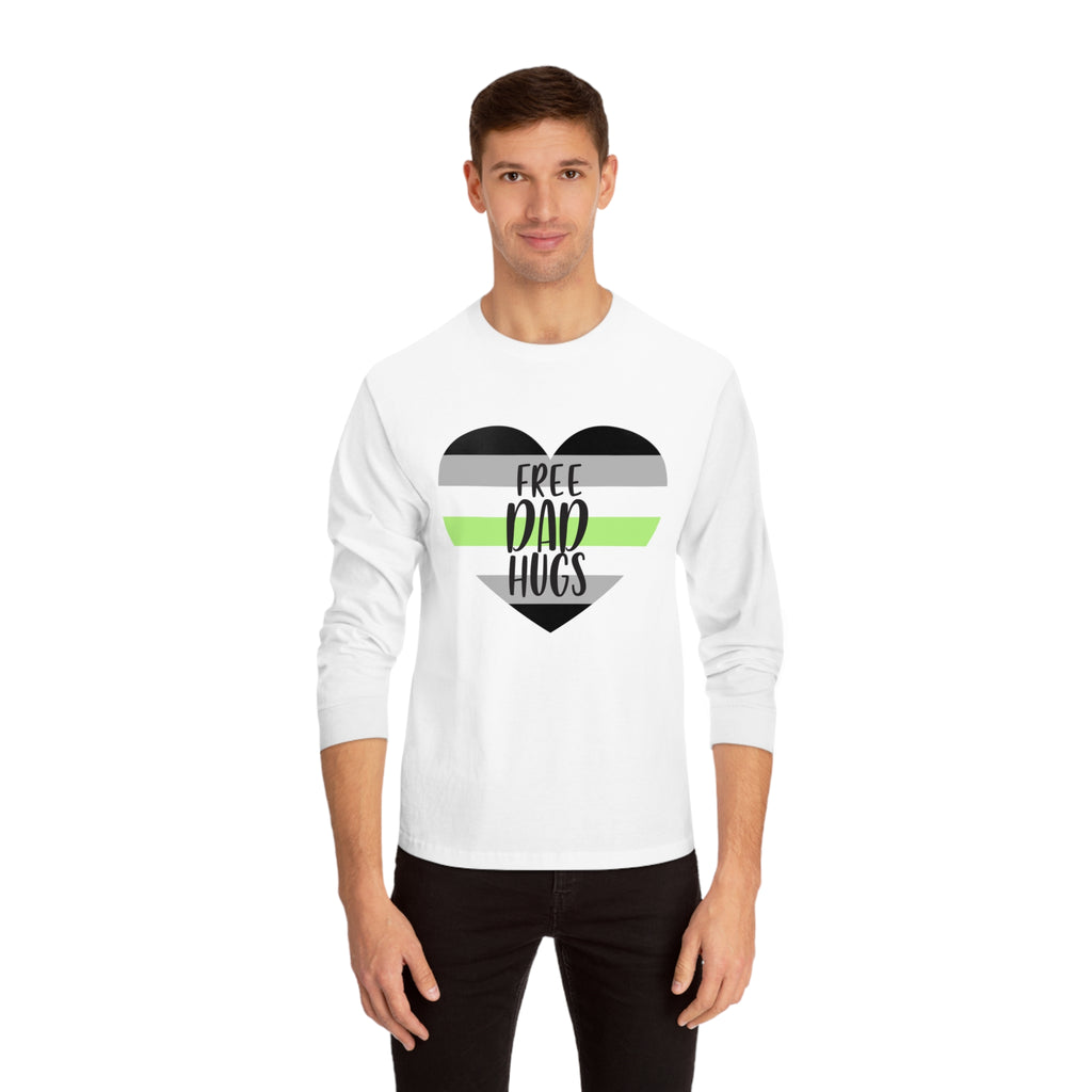 Agender Pride Flag Unisex Classic Long Sleeve Shirt - Free Dad Hugs Printify