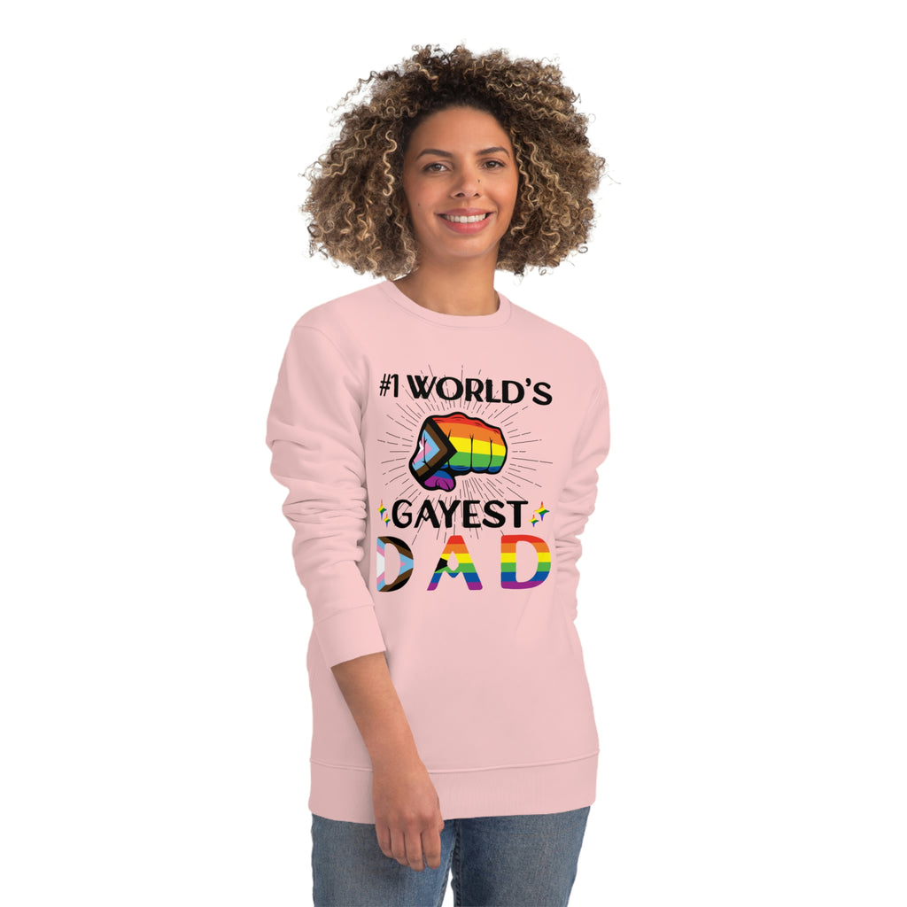 Progress Pride Flag Sweatshirt Unisex Size - #1 World's Gayest Dad Printify