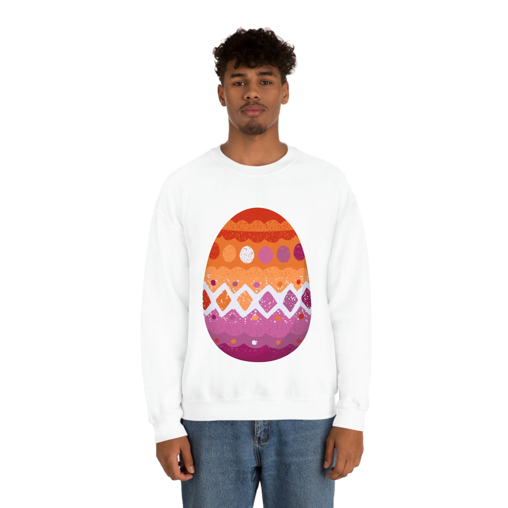 Lesbian Flag Heavy Blend Crewneck Sweatshirt Easter Festival Unisex Size - Egg SHAVA