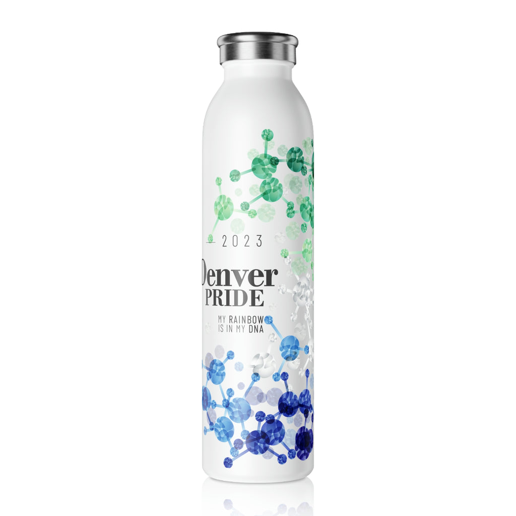 Gay Flag Slim Water Bottle Denver Pride - My Rainbow is In My DNA SHAVA CO