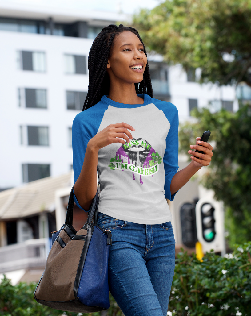 Labrys Lesbian Flag Tri-Blend Raglan Tee St. Patrick's Day Unisex Size - Kiss Me Printify