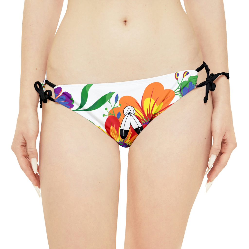 Two Spirit Pride Flag Loop Tie Side Bikini Bottom Printify