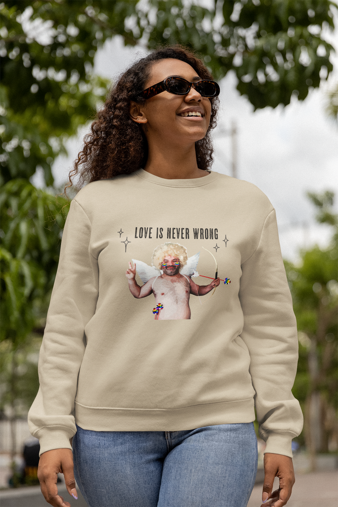 Straight Ally Flag LGBTQ Affirmation Crewneck Sweatshirt Unisex Size  - Love Is Never Wrong Printify