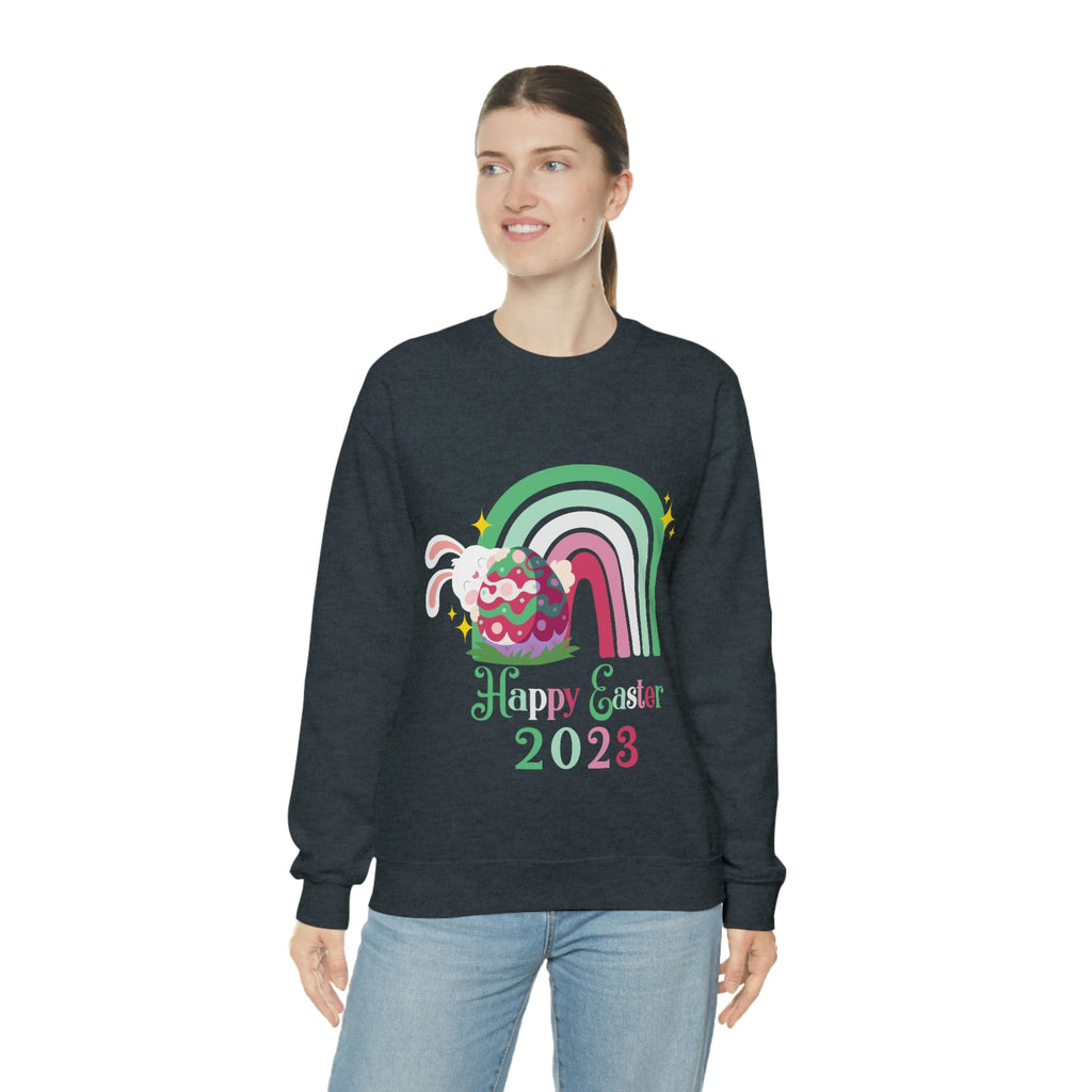 Abrosexual Flag Heavy Blend Crewneck Sweatshirt Easter Festival Unisex Size - Happy Easter 2023 SHAVA