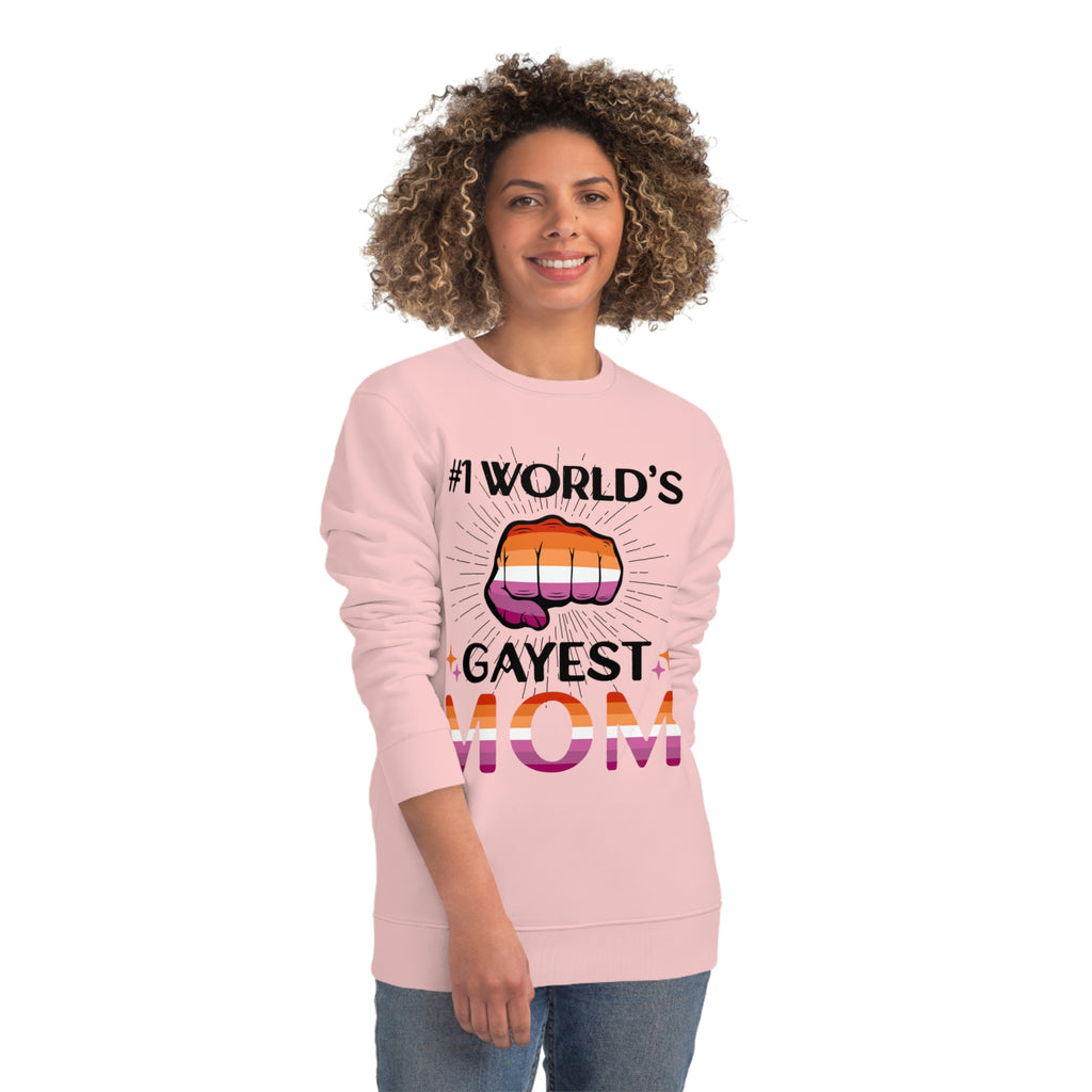 Lesbian Pride Flag Sweatshirt Unisex Size - #1 World's Gayest Mom Printify