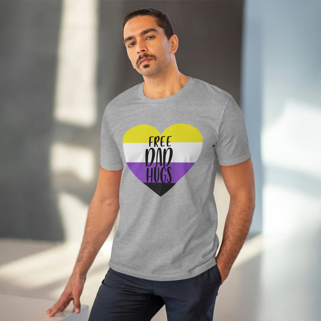 Non Binary Pride Flag T-shirt Unisex Size - Free Dad Hugs Printify