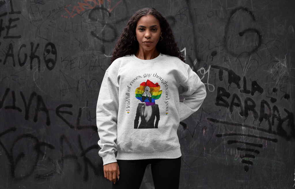 Two Spirit  Flag LGBTQ Affirmation Crewneck Sweatshirt Unisex Size - Head Full Of Roses Printify