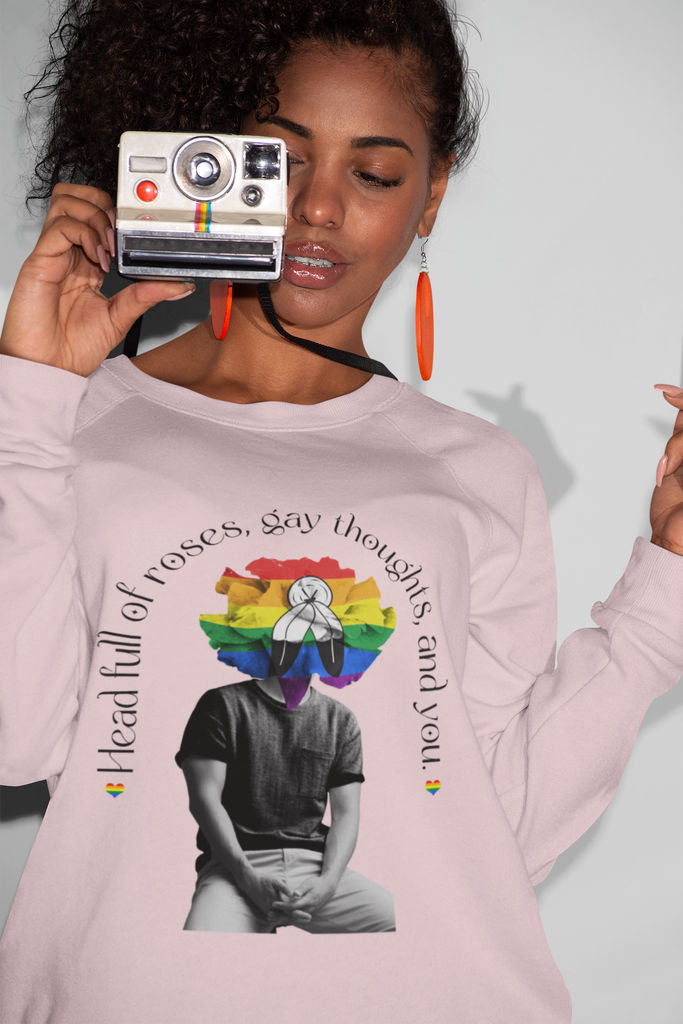 Two Spirit  Flag LGBTQ Affirmation Crewneck Sweatshirt Unisex Size - Head Full Of Roses Printify