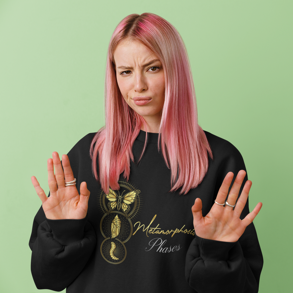 Yoga Spiritual Meditation Unisex Sweatshirt – Metamorphosis 555 Angel Number Printify