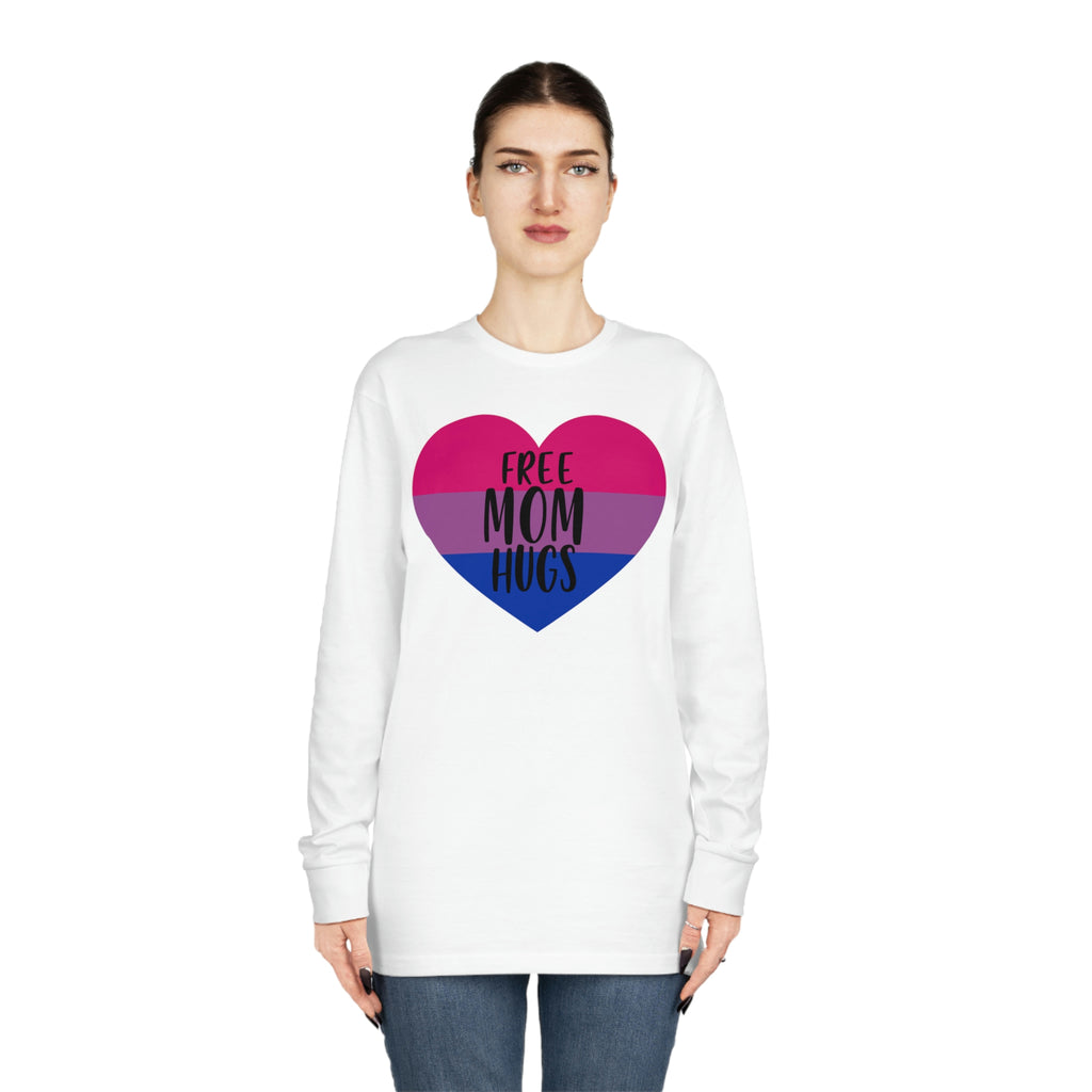 Bisexual Flag Long Sleeve Crewneck Tee - Free Mom Hugs Printify