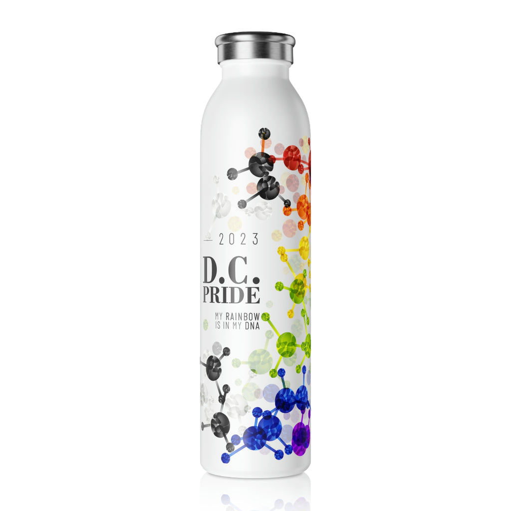Straight Ally Flag Slim Water Bottle D.C. Pride - My Rainbow is In My DNA SHAVA CO