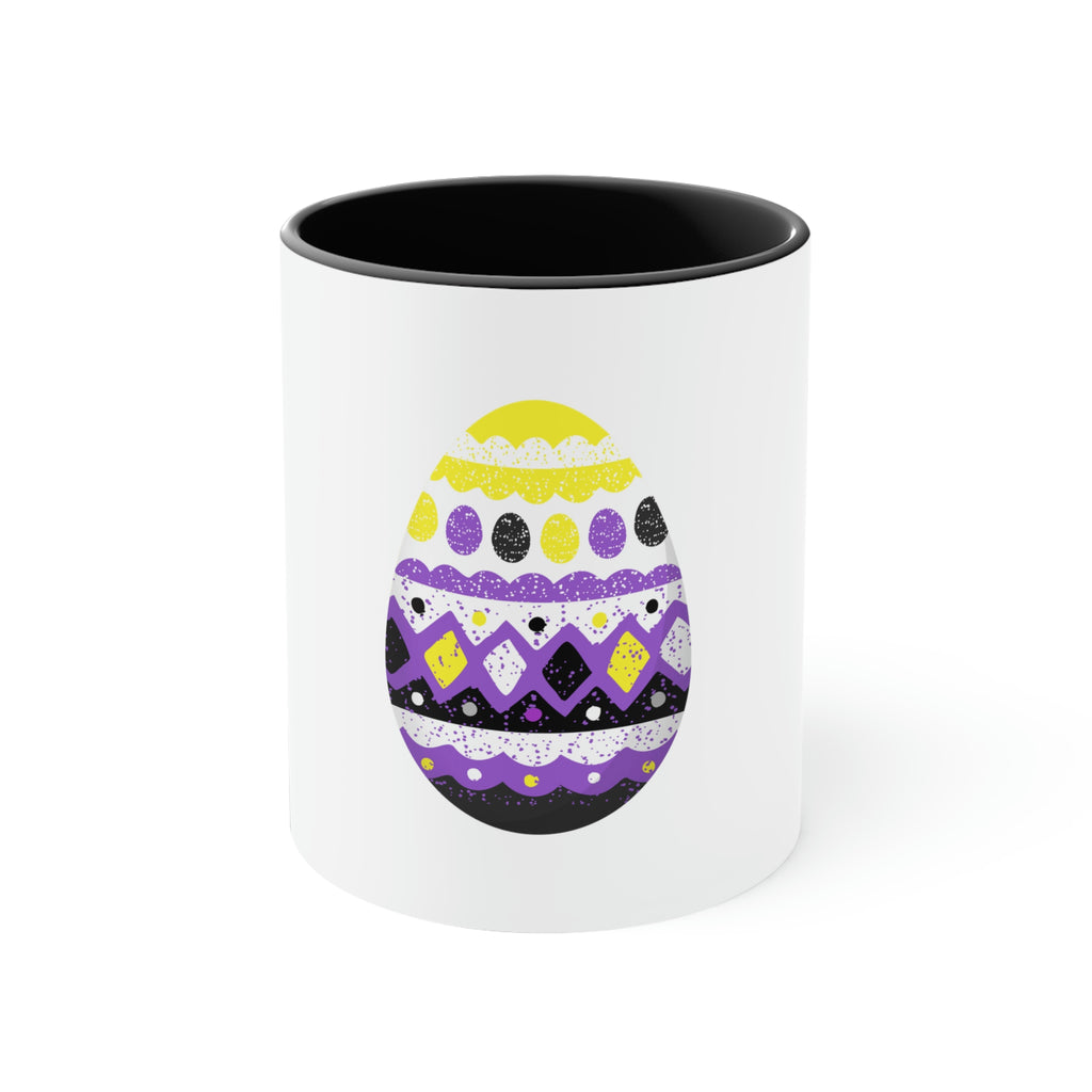 Nonbinary Flag Accent Coffee Mug Easter Festival - Easter Egg SHAVA