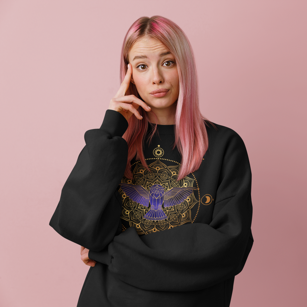 Yoga Spiritual Meditation Unisex Sweatshirt – Fortune 7777 Angel Number Printify