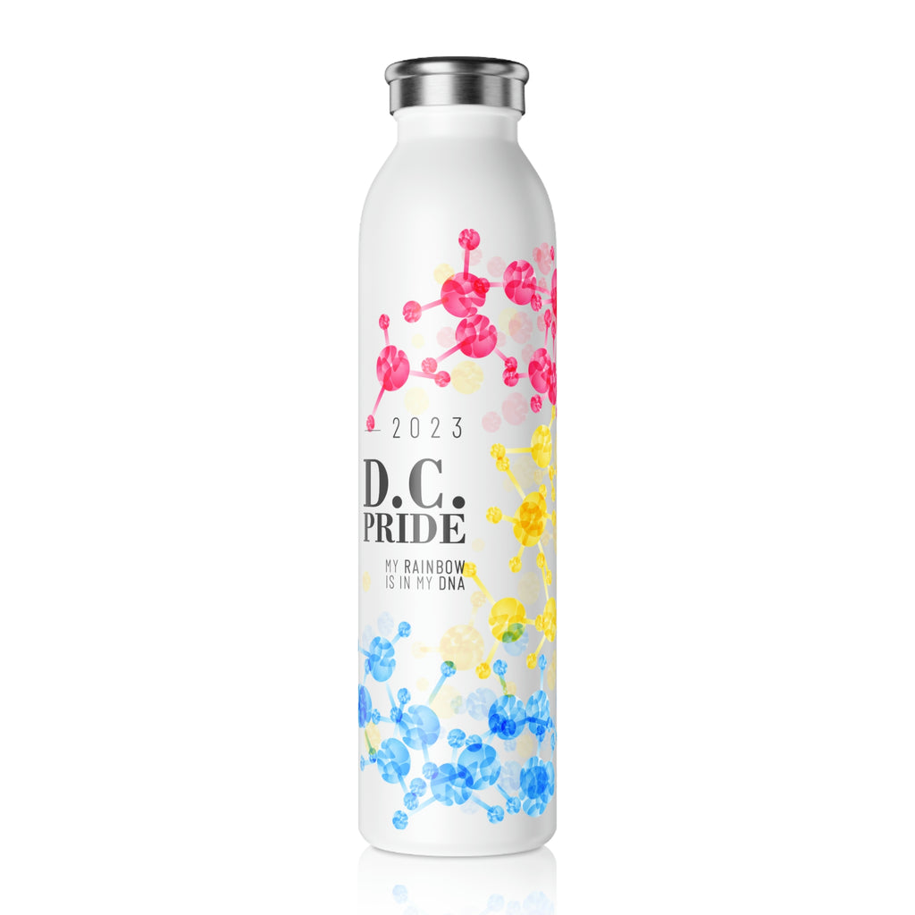 Pansexual Flag Slim Water Bottle D.C. Pride - My Rainbow is In My DNA SHAVA CO