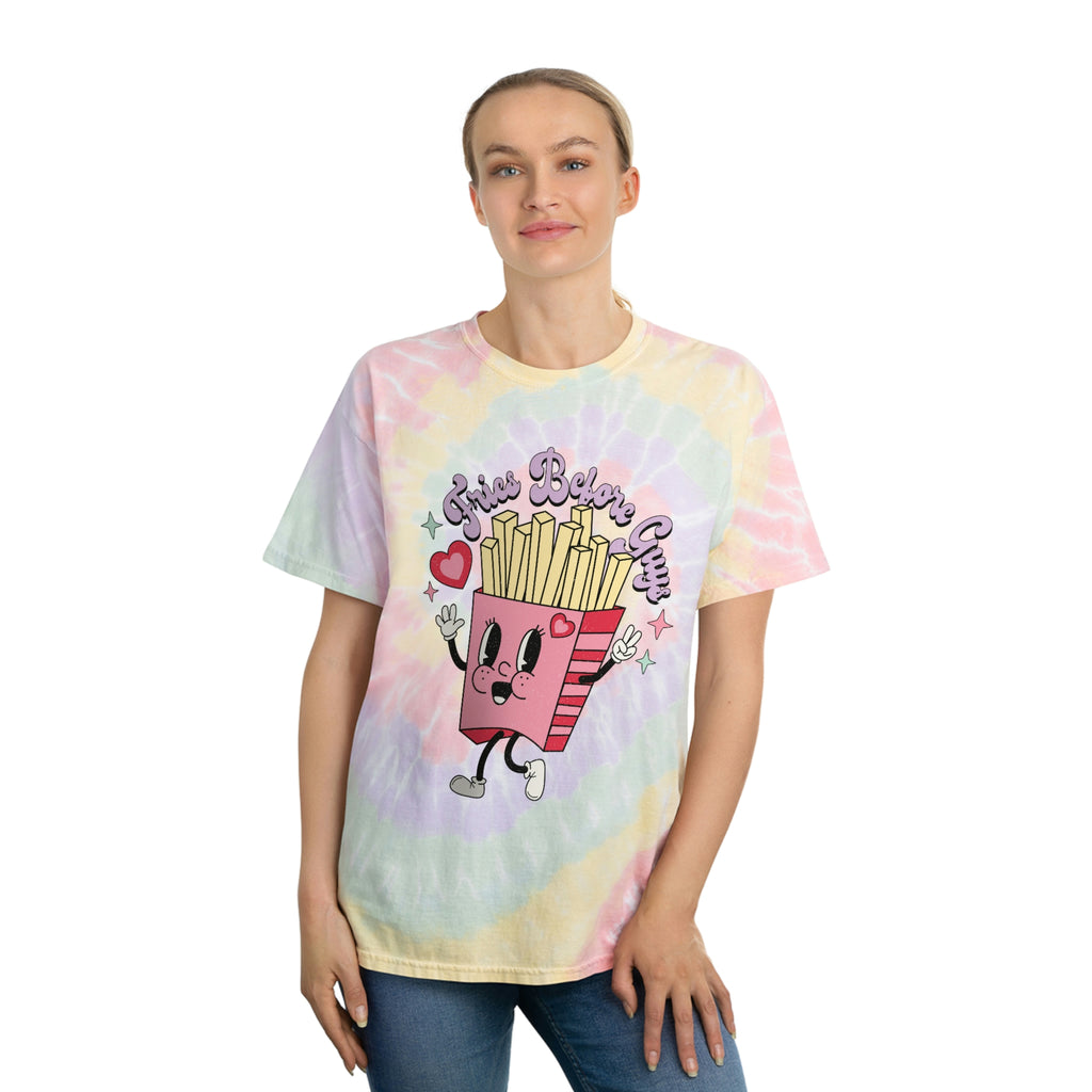 Tie-Dye Spiral T-Shirt Valentines Day Unisex Size - Fries Before Guys Printify