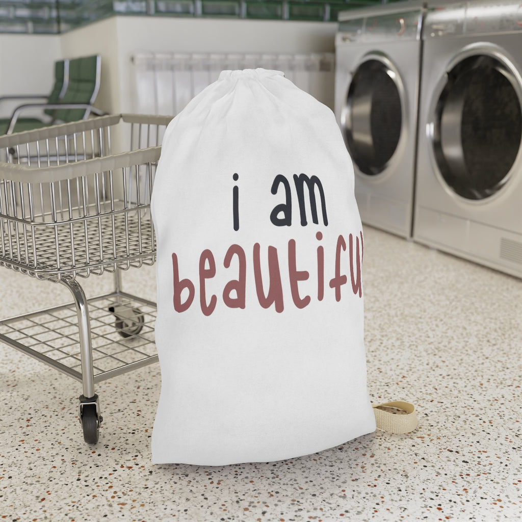 Affirmation Feminist pro choice Laundry Bag -  I am BEAUTIFUL Printify