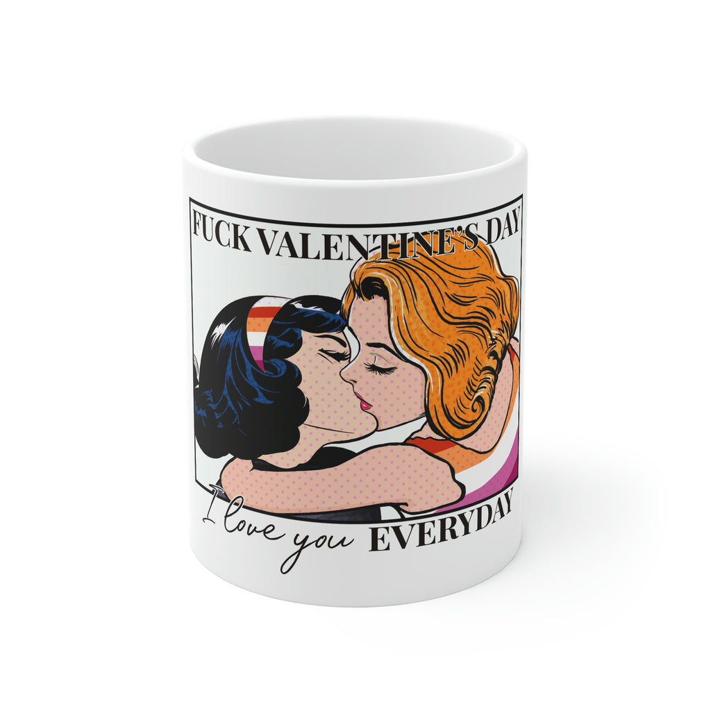 11oz White Mug - Fuck Valentine's Day Printify