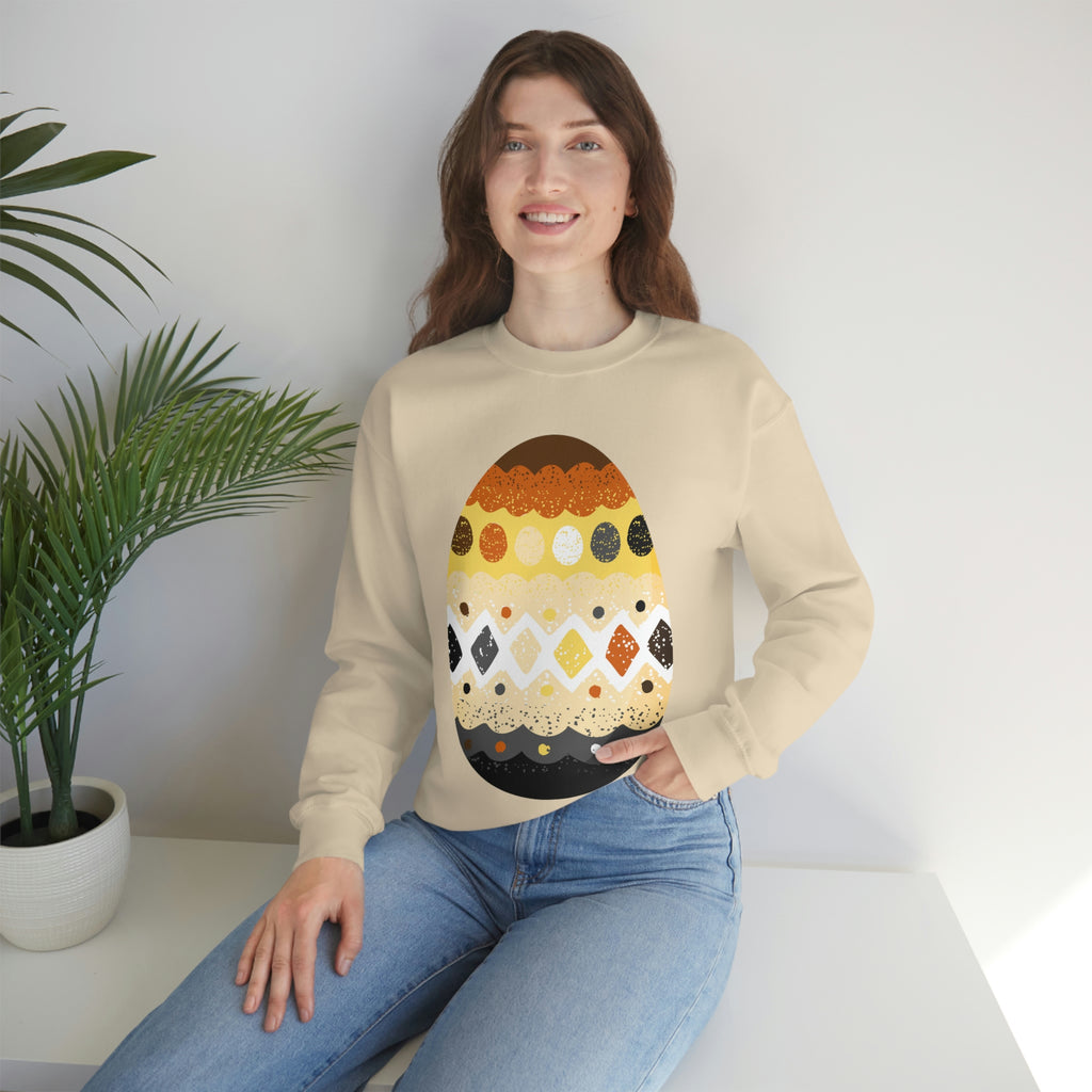 Bear Flag Heavy Blend Crewneck Sweatshirt Easter Festival Unisex Size - Egg SHAVA