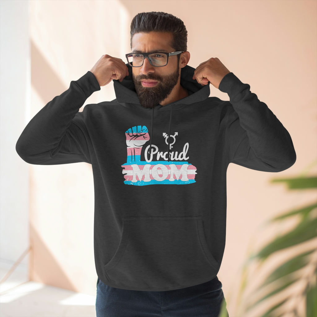 Transgender Flag Mother's Day Unisex Premium Pullover Hoodie - Proud Mom Printify