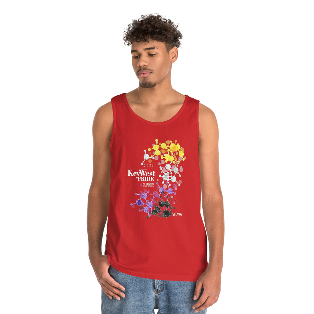 Non Binary Flag Key West Pride Heavy Cotton Tank Top Unisex Size - My Rainbow Is In My DNA SHAVA