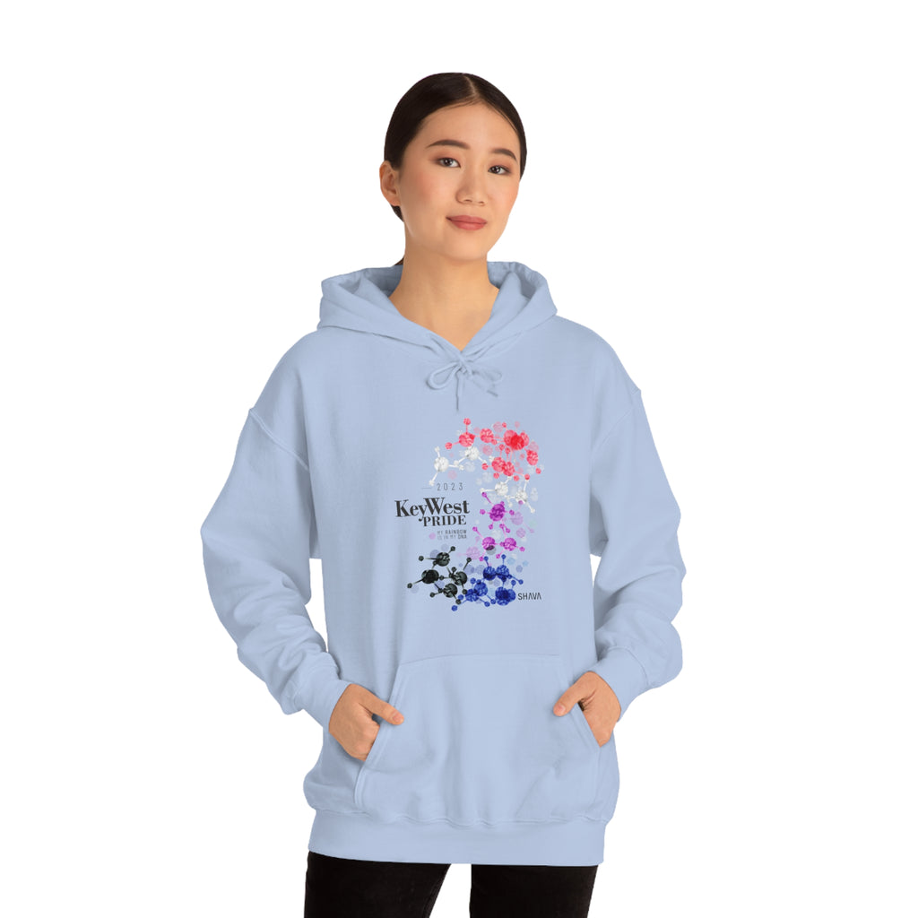 SHAVA CO Genderfluid Flag 2023 Pride, Key West Unisex Heavy Blend™ Hooded Sweatshirt - My Rainbow Is In My DNA Printify