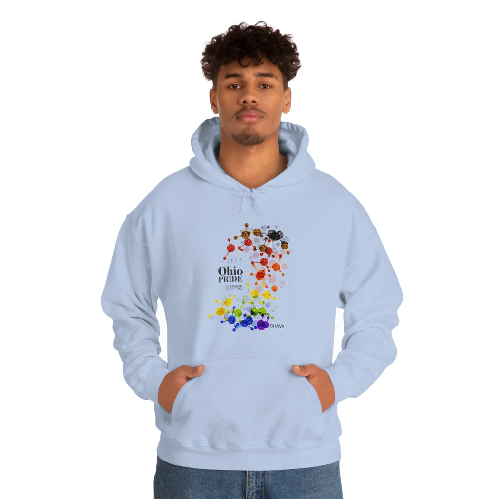 SHAVA CO Philadelphia Flag 2023 Pride, Ohio Unisex Heavy Blend™ Hooded Sweatshirt - My Rainbow Is In My DNA Printify