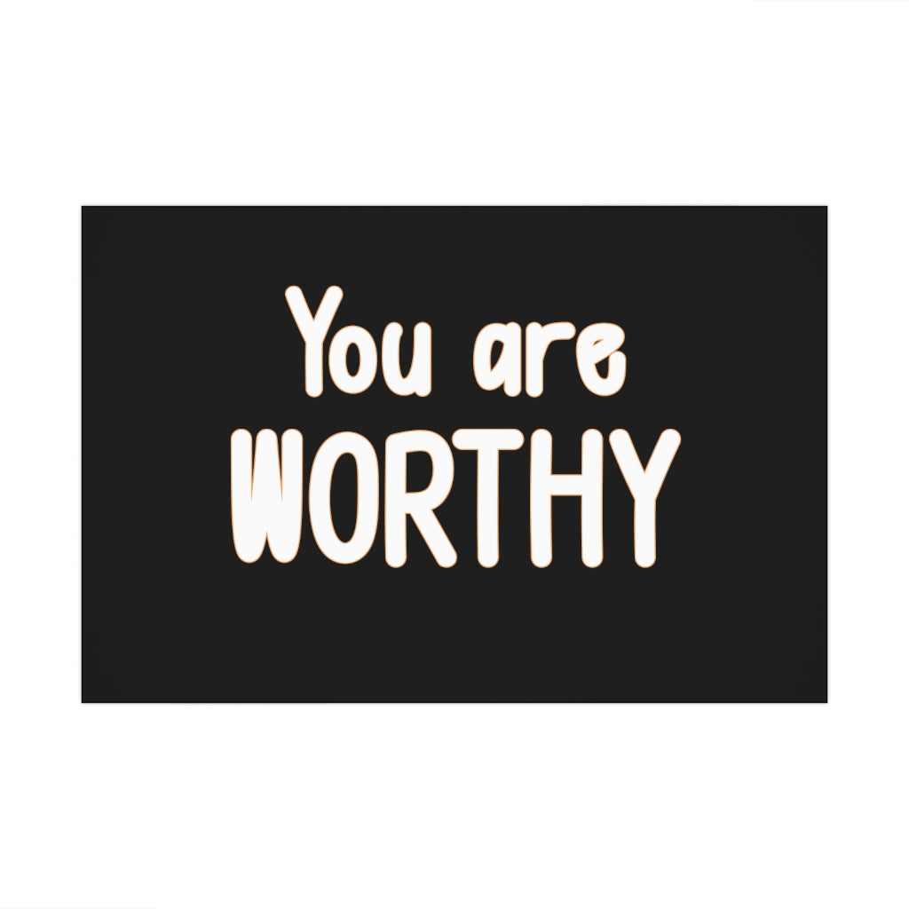 Affirmation Feminist pro choice Gift Wrap Paper - I am worthy white with orange Printify
