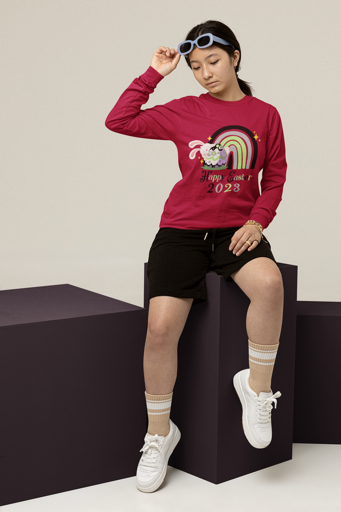 Agender Flag Long Sleeves Easter Festival Unisex Size - Happy Easter 2023 SHAVA