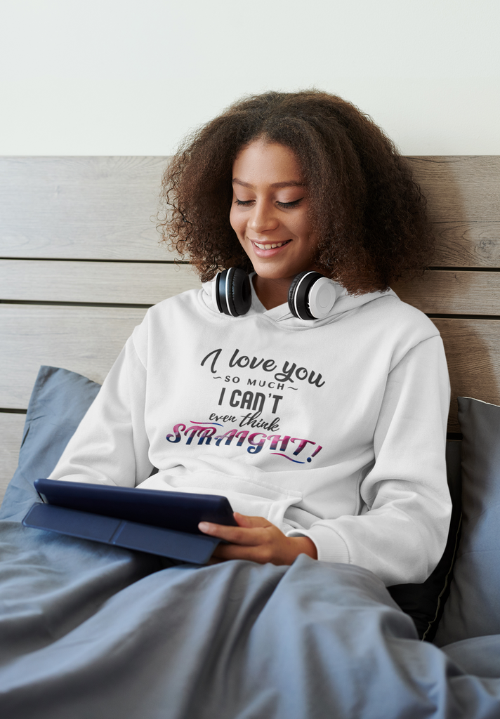 Bisexual Flag LGBTQ Affirmation Hoodie Unisex Size - I Love You So Much Printify