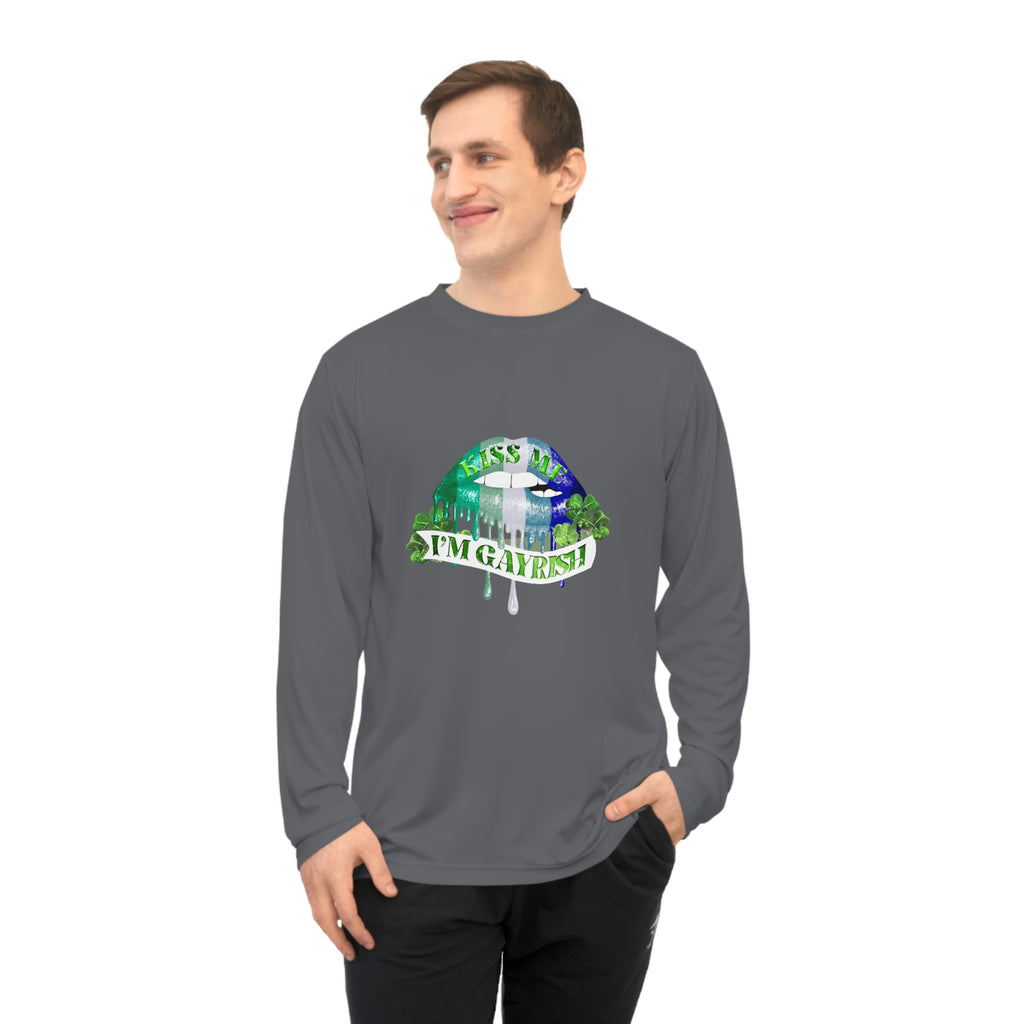 Gay Flag Unisex Performance Long Sleeve Shirt - Kiss Me I'm Gayrish Printify