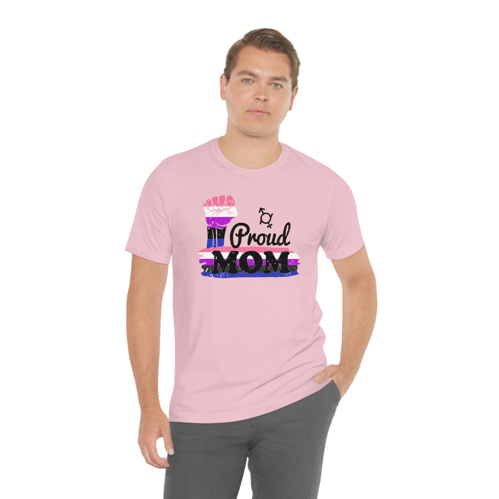 Genderfluid Pride Flag Mother's Day Unisex Short Sleeve Tee - Proud Mom SHAVA CO