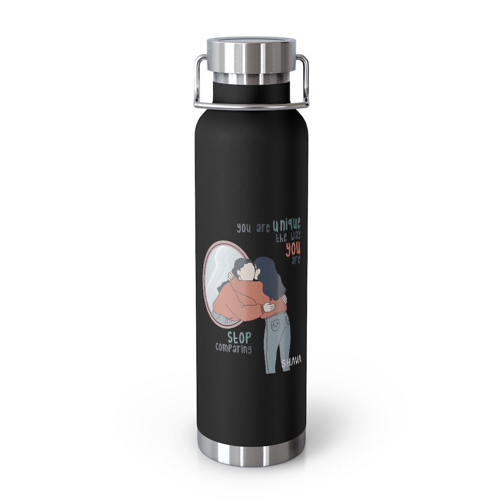 Affirmation Feminist pro choice Copper Vacuum insulated bottle 22oz -  I am Me Only Me (White Girl) Printify